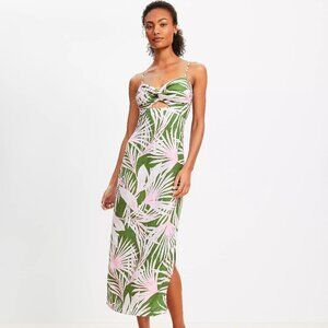 Loft Beach Island Frond Linen Blend Cutout Twist - NWT